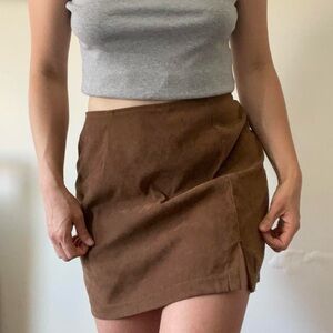 Mini faux suede mini skirt